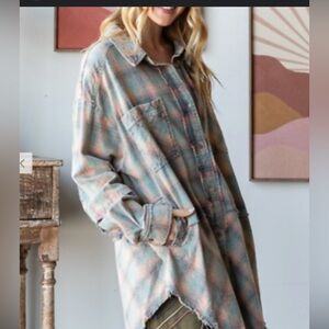 Plaid jacket.  Long enough for leggings. Brand new!